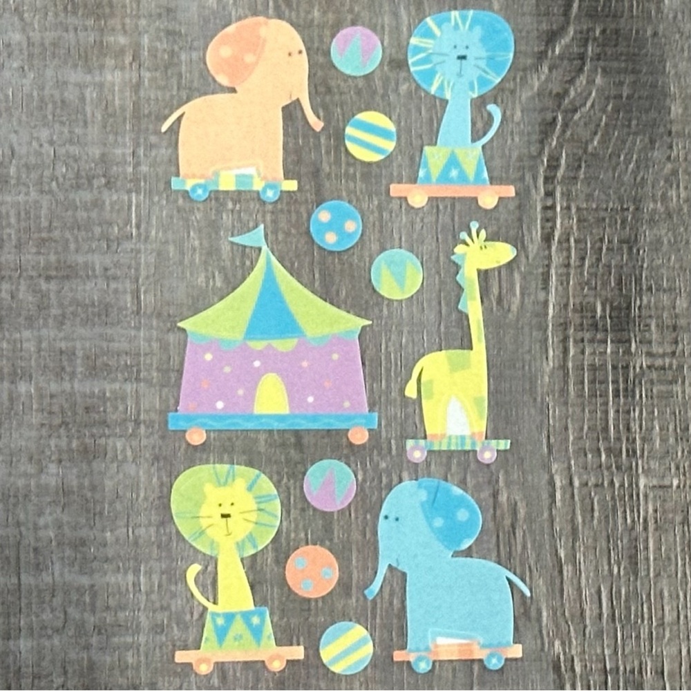 💞 New Baby Circus Animal Scrapbook Craft Stickers